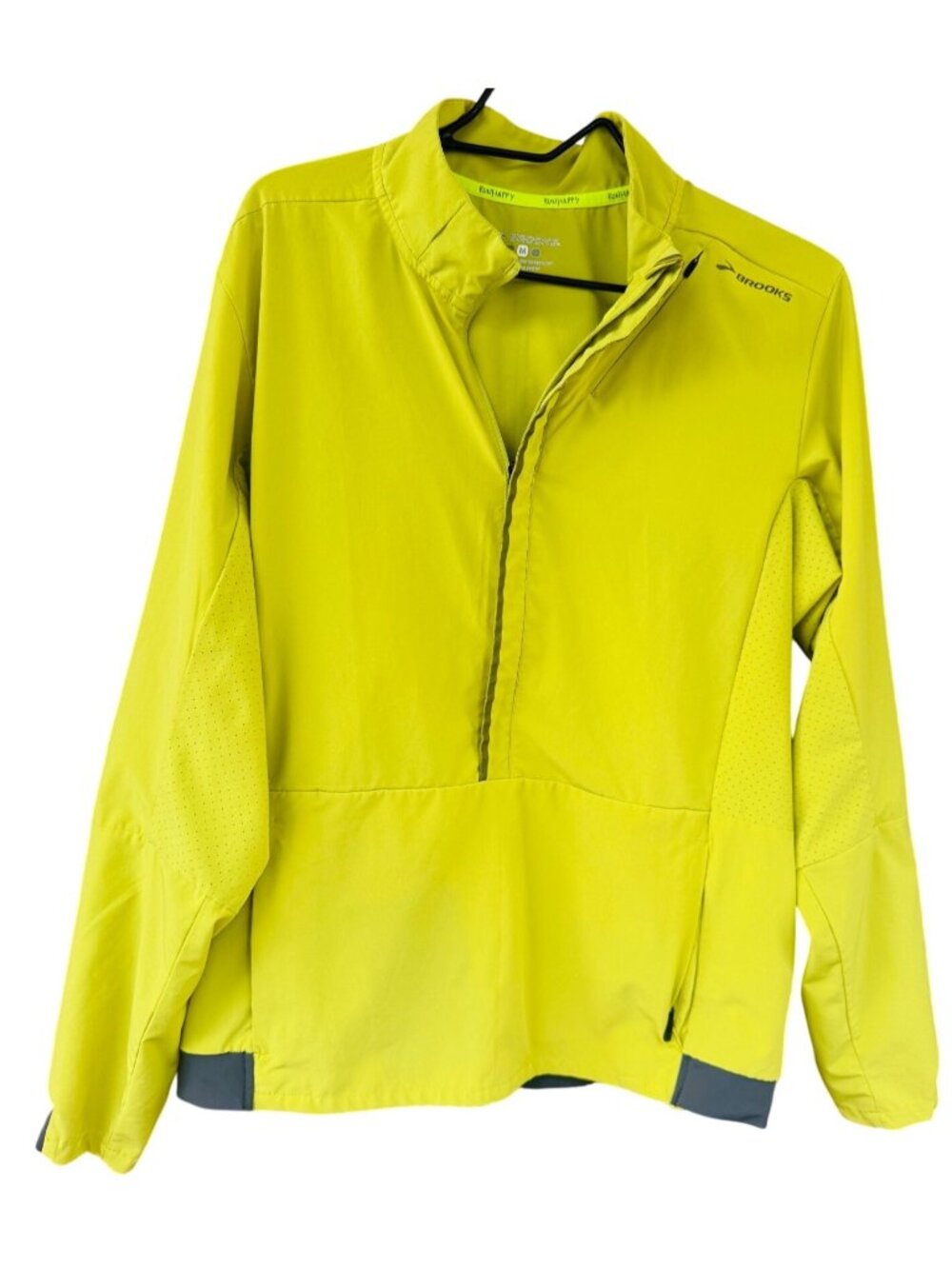 Brooks Womens Yellow Half-Zip Running Jacket With Drilayer Technology Medium